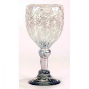 BGX Opalized White Confetti Wine Glass       3.5″ X 7″